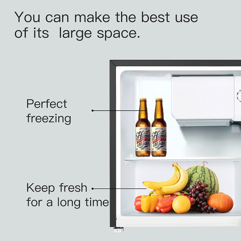 Changhong Kulkas Mini Bar (Refrigerator) Lemari Es Kapasitas 50 Liter  CBC 50 (Semi Auto Defrost) (Adjustable Door Bisa Di Buka dari Kiri/Kanan) (Kulkas Simple Minimalis) (Freezer Yang Terpisah) (Tidak Bising)