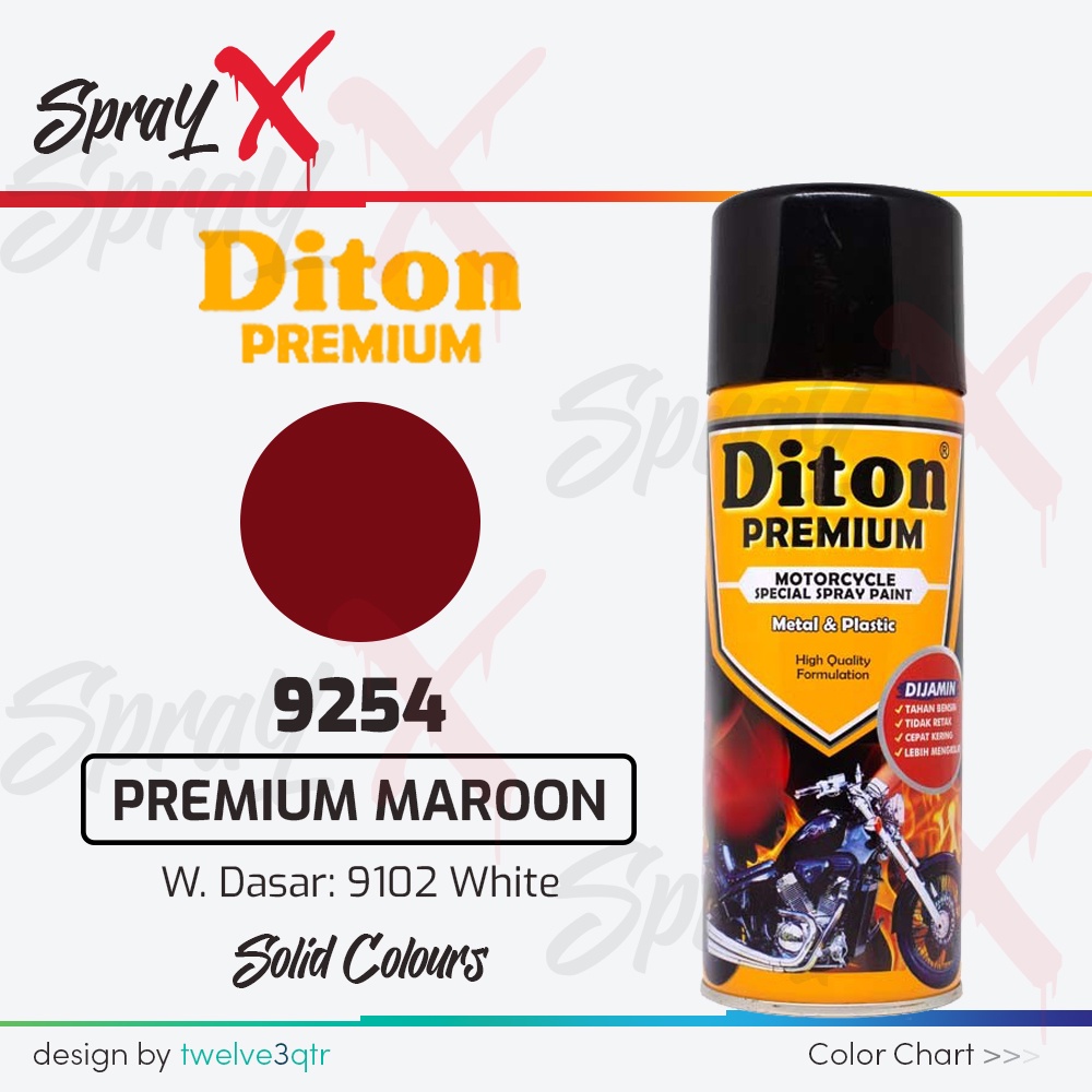 DITON PREMIUM STANDARD PREMIUM MAROON 9254 / MERAH MARON #9254 400ML - CAT SEMPROT