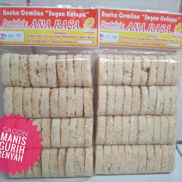 Sagon Kelapa Manis Gurih Renyah Kemasan 350 Gram