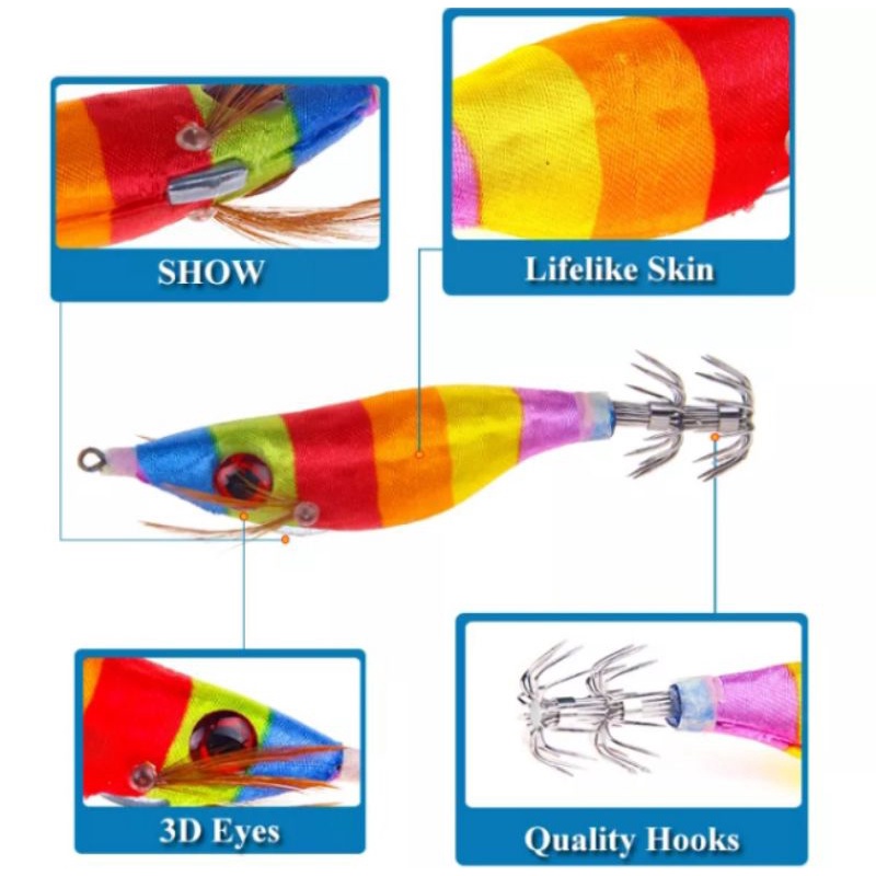 1 pcs squid jig bercahaya 8 cm