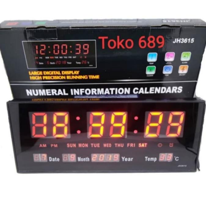 Jam Dinding Digital Led Merah 3615 - Merah