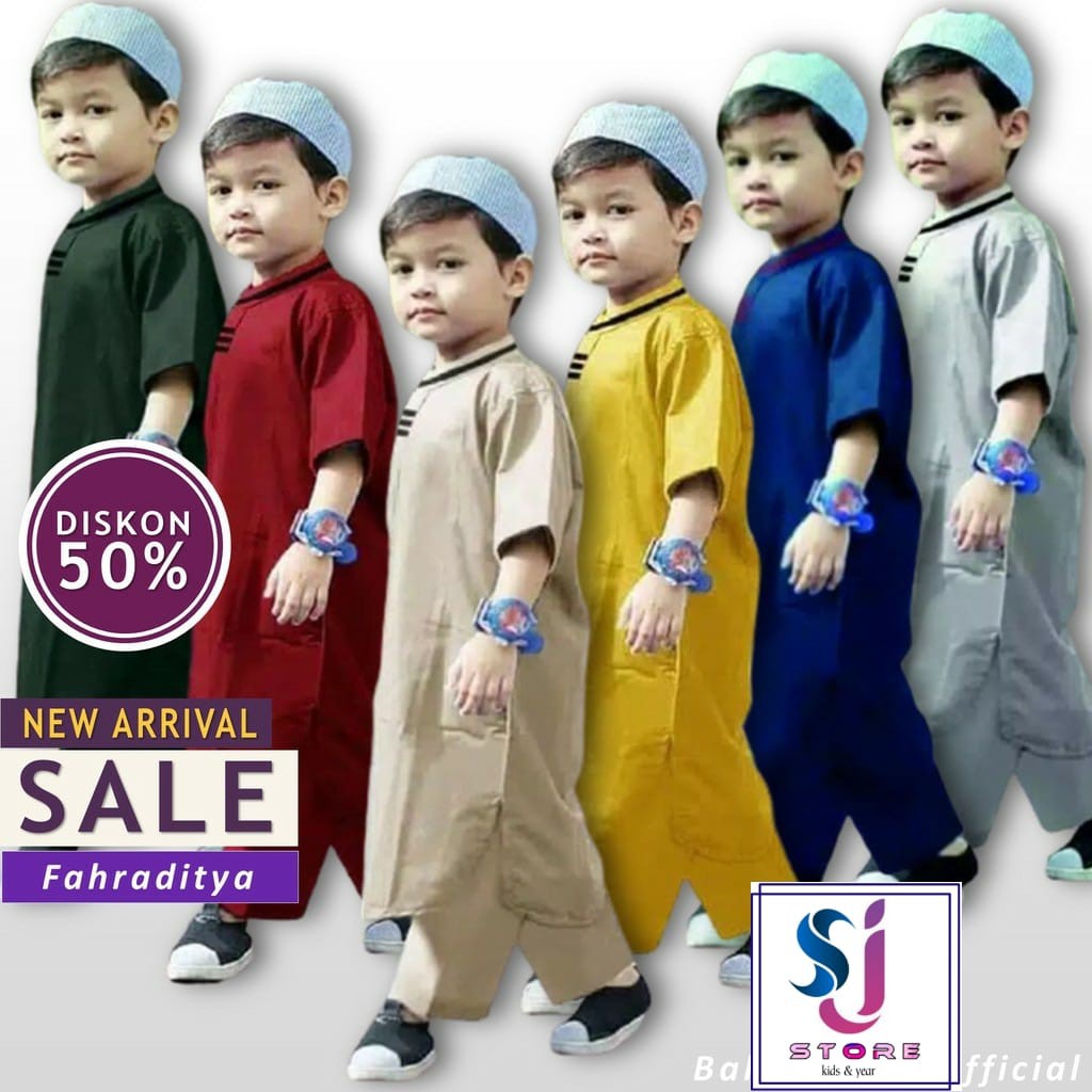 STELAN BAJU KOKO ANAK + PECI TERLARIS 1 - 8 TAHUN