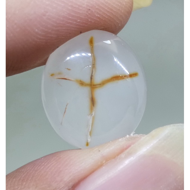 Batu Akik Natural Pamor Gambar Salib Asli Bagus