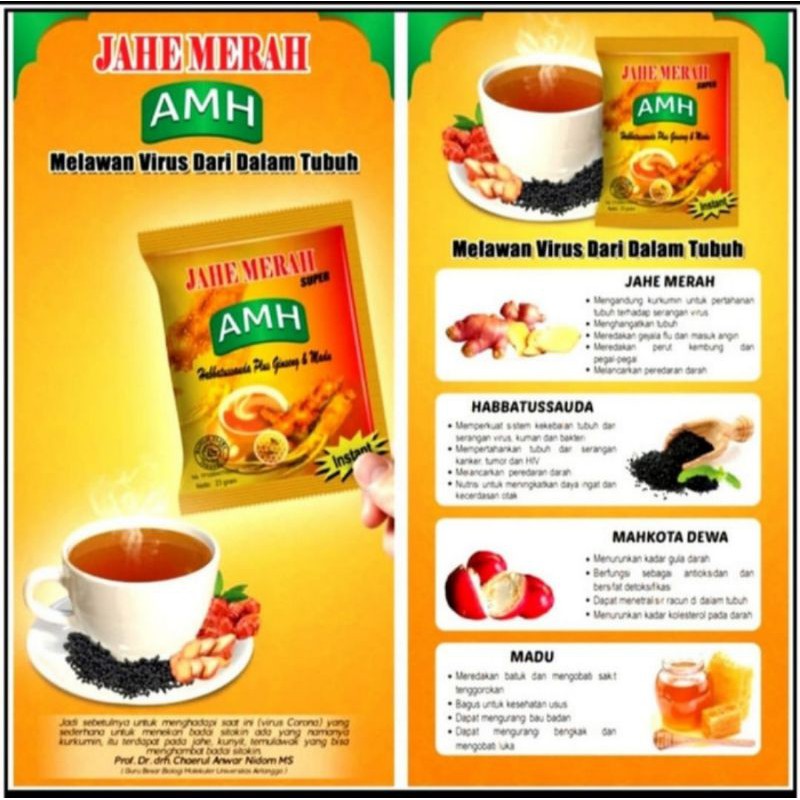 JAHE MERAH SUPER AMH HABBATUSSAUDA PLUS GINSENG DAN MADU