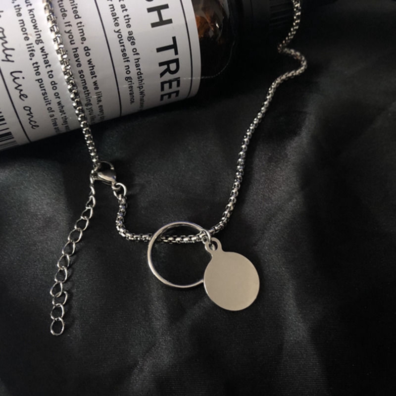 Necklace Korea Hip Hop Pendant Ring Disc Simple