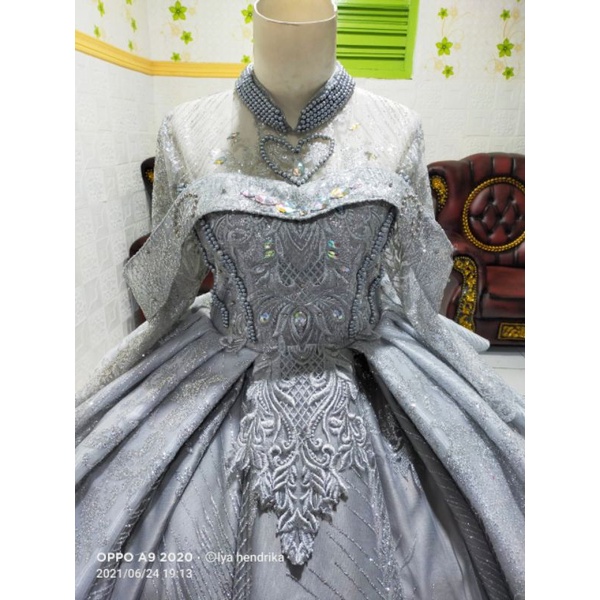 GAUN PENGANTIN BALLGOWN CANDY PEPLUM MEWAH