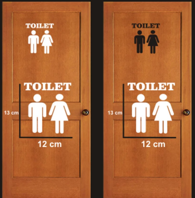 

CUTING STIKER STICKER TOILET MENS AND WOMAN