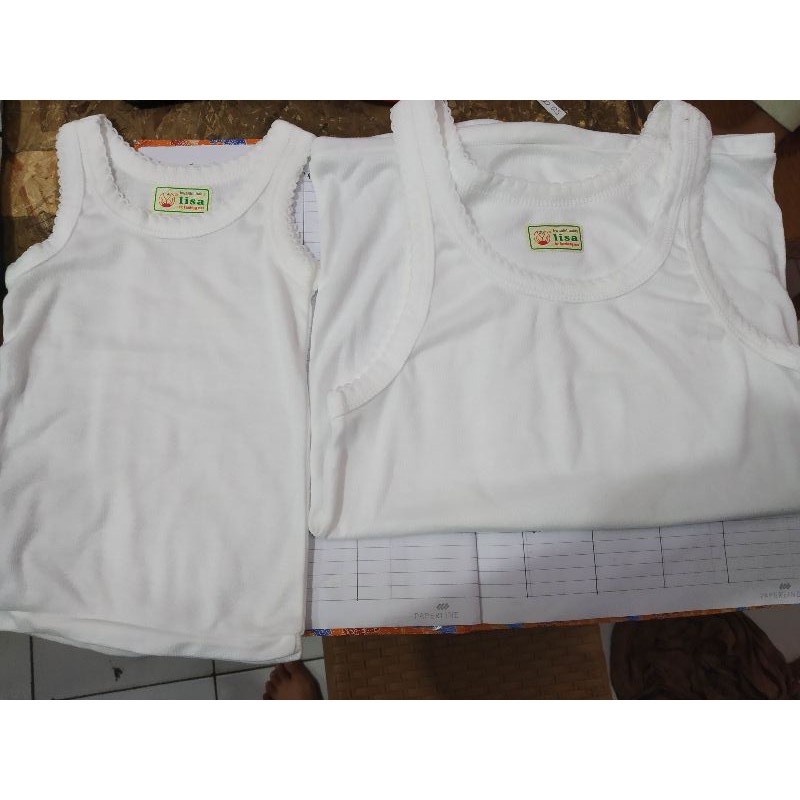 3 Pcs Singlet Anak Lisa Katun | Kaos Dalam Bayi Unisex Pakaian | 1 2 3 4 5 6 7 8 9 10 11 12 Bulan Tahun | Open Grosir