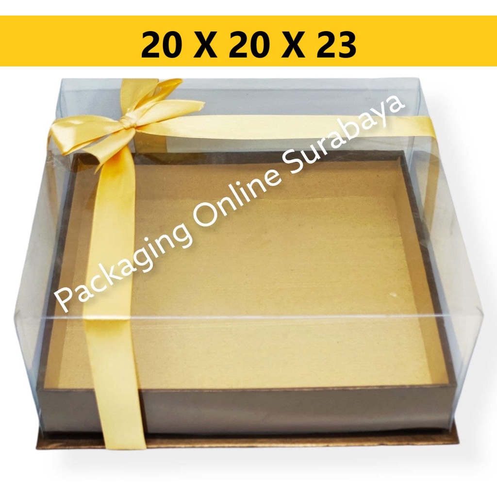 

BOX / HARDBOX MIKA 20 20 23 CM PACKAGING KEMASAN KOTAK PUDING TART AYAM PRODUK HANTARAN KUE KOKOH