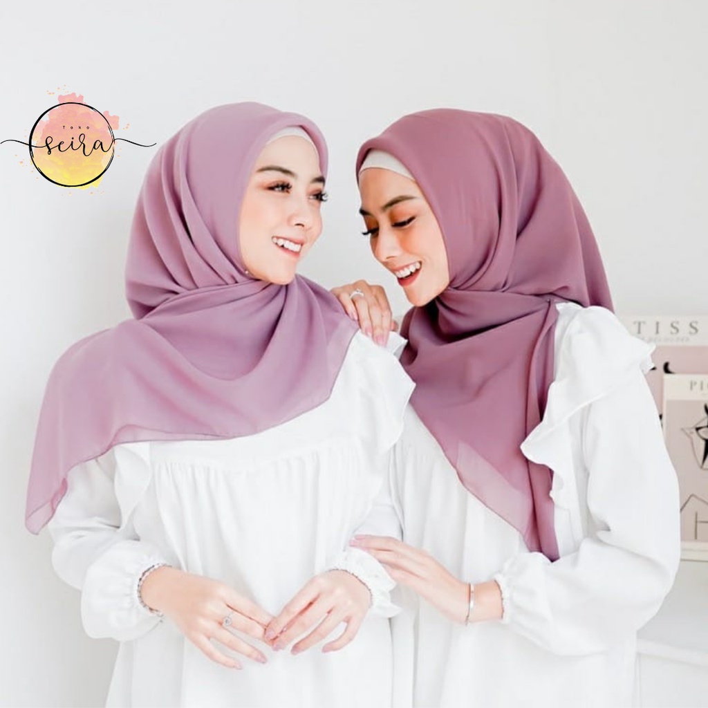 [BISA COD] Bella Square Hijab Segiempat / Kerudung Segi Empat Bella Square / Jilbab Segiempat Bela (Kain Tebal Adem Tidak Menerawang)