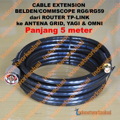 Tp-Link Router Cable Extension Kabel Ekstension Commscope Ke ANTENA GRID YAGI OMNI (5m)