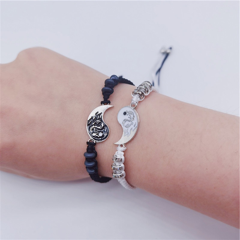 COD❤️1 Pasang Gelang Couple Dikepang Gosip Tai Chi Adjustable Fashion Accessories Hadiah Aksesoris Bracelet