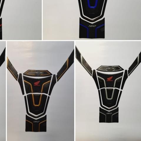 ❅ Tankpad pcx 160 Karet Timbul 3D merah Biru Gold Silver putih - Gold ✯