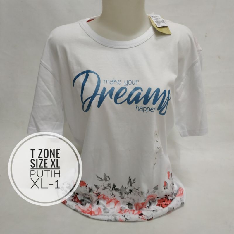 Kaos oblong wanita T zone size XL lengan pendek ( geser ya)