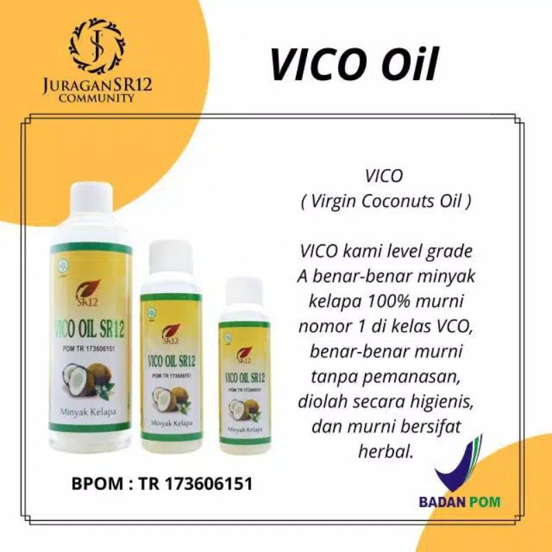 

VICO OIL SR12 / minyak kelapa murni 100%