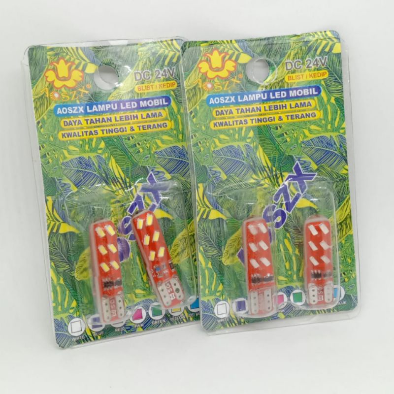 24V - T10 12LED lampu kota kedip/Strobo/lampu senja kedip 24 volt