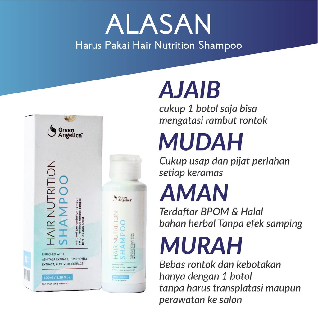 Shampo Rambut Rpntok Rusak Parah Cepat Panjang Melebatkan Rambut Shampoo Green Angelica