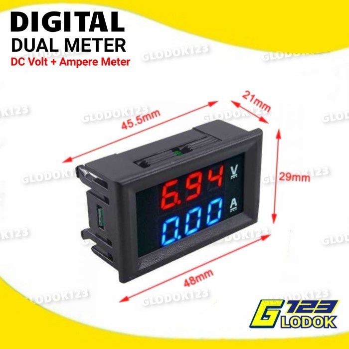 Dual Volt Amp Meter Digital Ampere Meter Voltmeter 10A 0-100V Ammeter