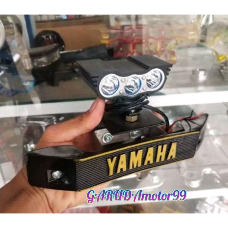 LAMPU TEMBAK 3 MATA RX KING SUPER TERANG SET BRIKET LAMPU DAN KUMIS
