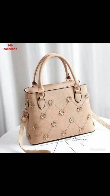 Handbag 14b flower tas selempang wanita cantik tas sedang