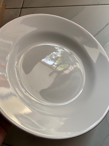 Piring Makan Ceper Lining Emas 25 Cm Indo Keramik