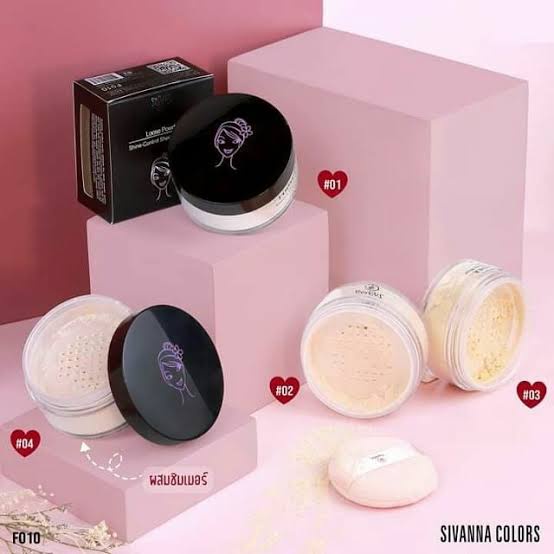 Sivanna Colors Loose Powder Shine-Control Sheer-Long Wear Oil control F010/Bedak tabur/Kontrol Minyak Wajah/Bedak wajah/Bedak muka