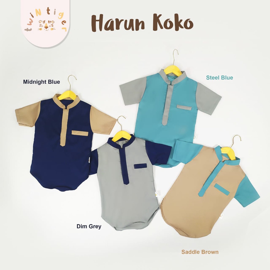 Twin Tiger Harun Koko Set Setelan Baju Muslim Anak Laki - Laki 1-6 Tahun