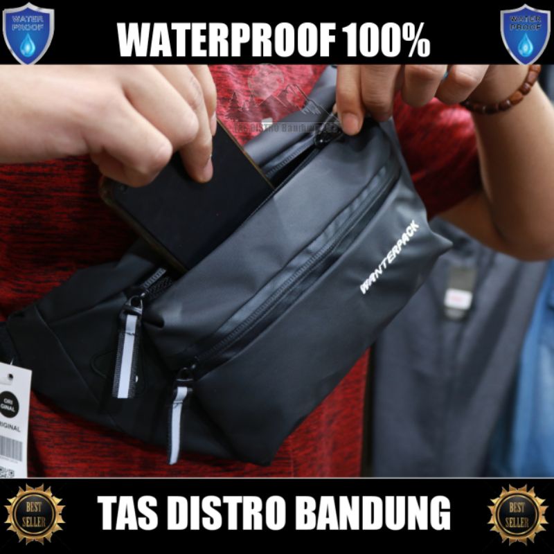 TAS Slempang Wanterpack Anti Air / waistbag waterproof Pria wanita / Tas distro Bandung 193