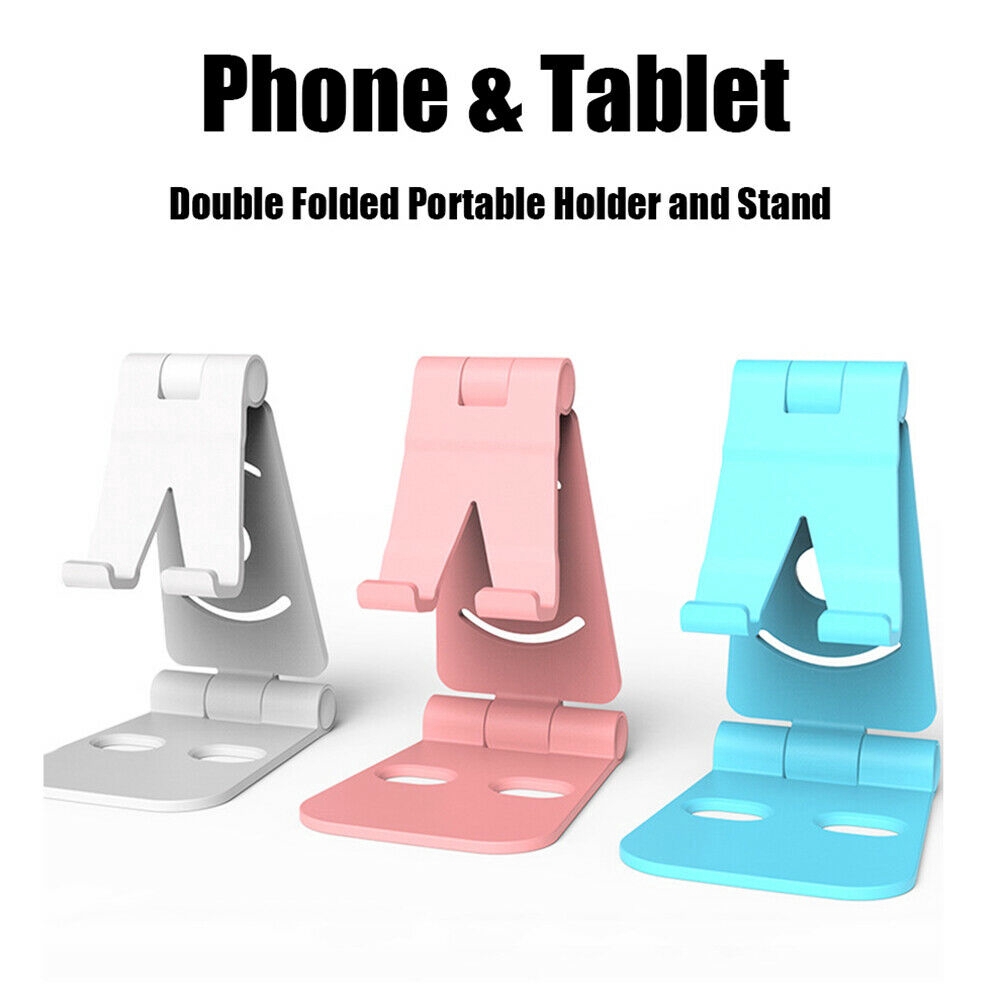 Universal Adjustable Phone Holder / Portable Plastic Phone Stand / Foldable Desk Tablet Mobile Phone Stand / Kompatibel dengan iPhone 11 Pro XS Max Android Phone Xiaomi Huawei Samsung