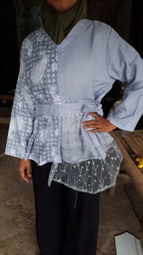 Tey-17 Batik Wanita Asj Sa Hrb026 Kenongo Kemeja Tosca Pendek