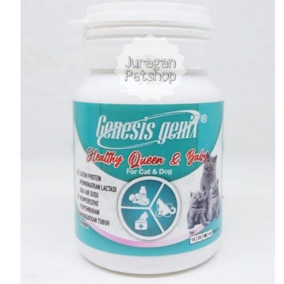 (ECER) GENESIS GENIX HEALTHY QUEEN &amp; BABY (1 CAPSULE) | Vitamin Induk dan Anak Kucing