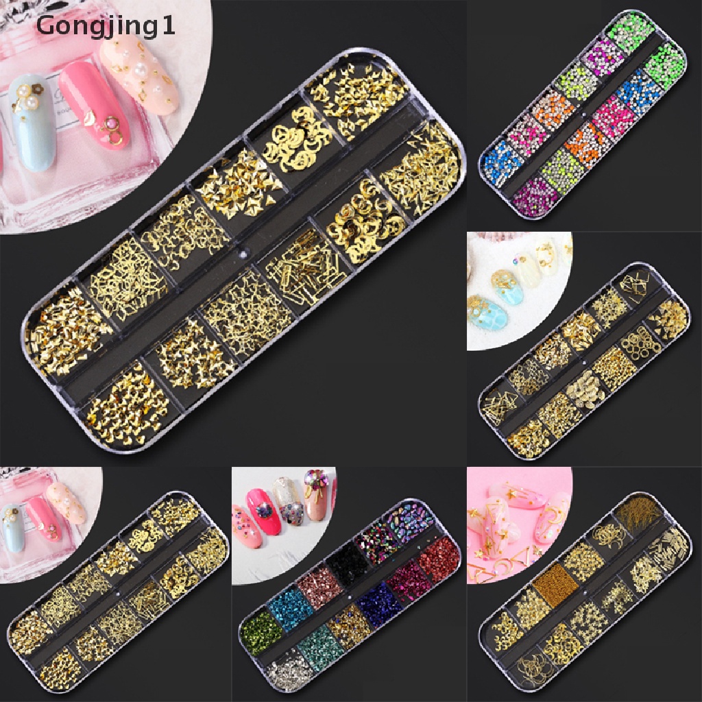 Gongjing1 Set Hiasan Kuku 3D Aneka Bentuk Untuk Nail Art