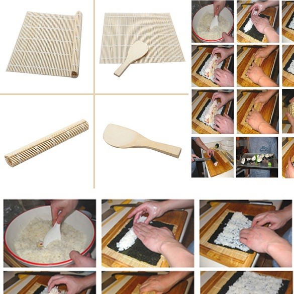 Tikar Penggulung Sushi Makisu Bamboo Bambu Roller Roll Alas Cetakan Nasi Bento Tatakan Piring Tikar Sushi Bambu - Sushi Mat  Sushi Maker Gulungan Sushi - Sushi Roller Penggulung Sushi Bambu Cetakan Nasi Bento Sushi