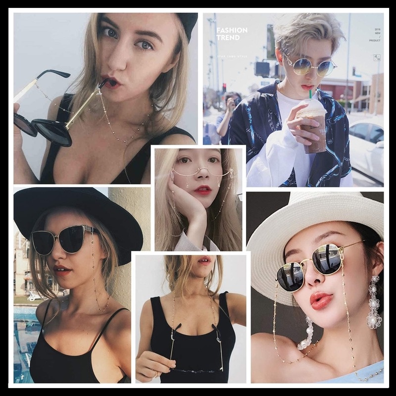 Roselife Tali Lanyard Holder Kacamata Bahan Metal Hias Manikmanik Untuk Priawanita