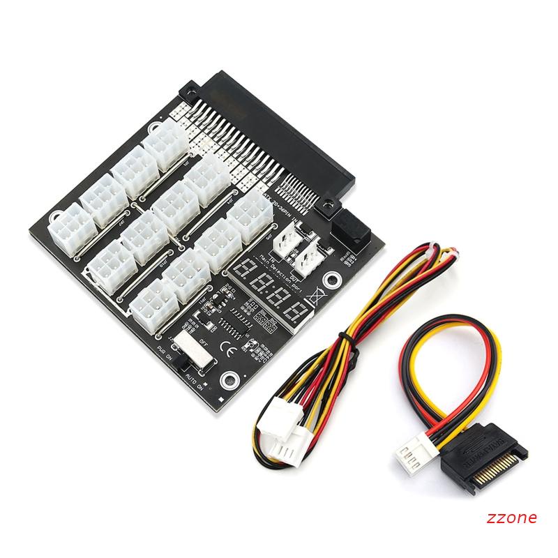 Zzz Papan Breakout Power Supply 12 PCIe Port Konektor 6Pin Display LED 12V Power