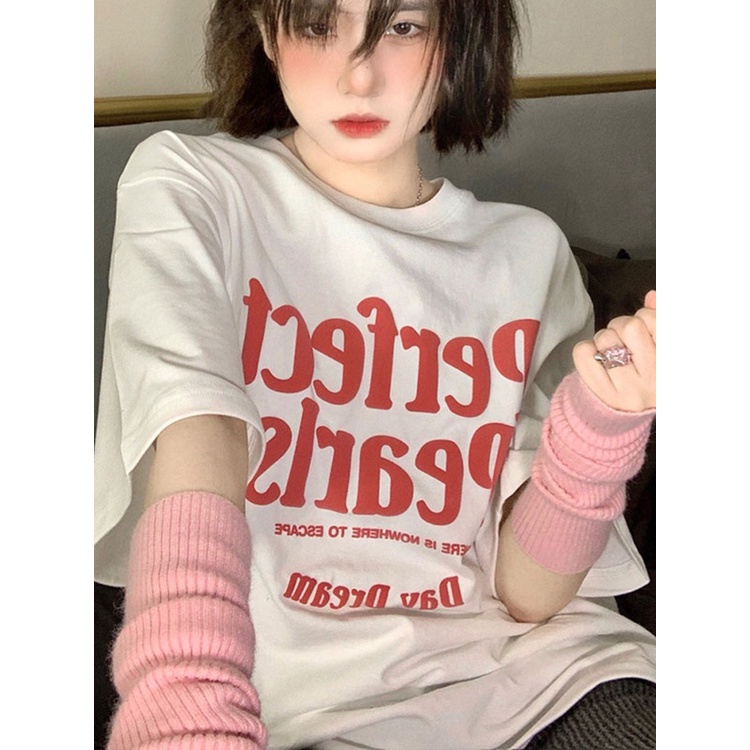 #Sisjuly# Jepang Lengan Pendek Musim Semi dan Musim Panas Longgar Pullover Besar Desain CottonTT-shirt Dicetak