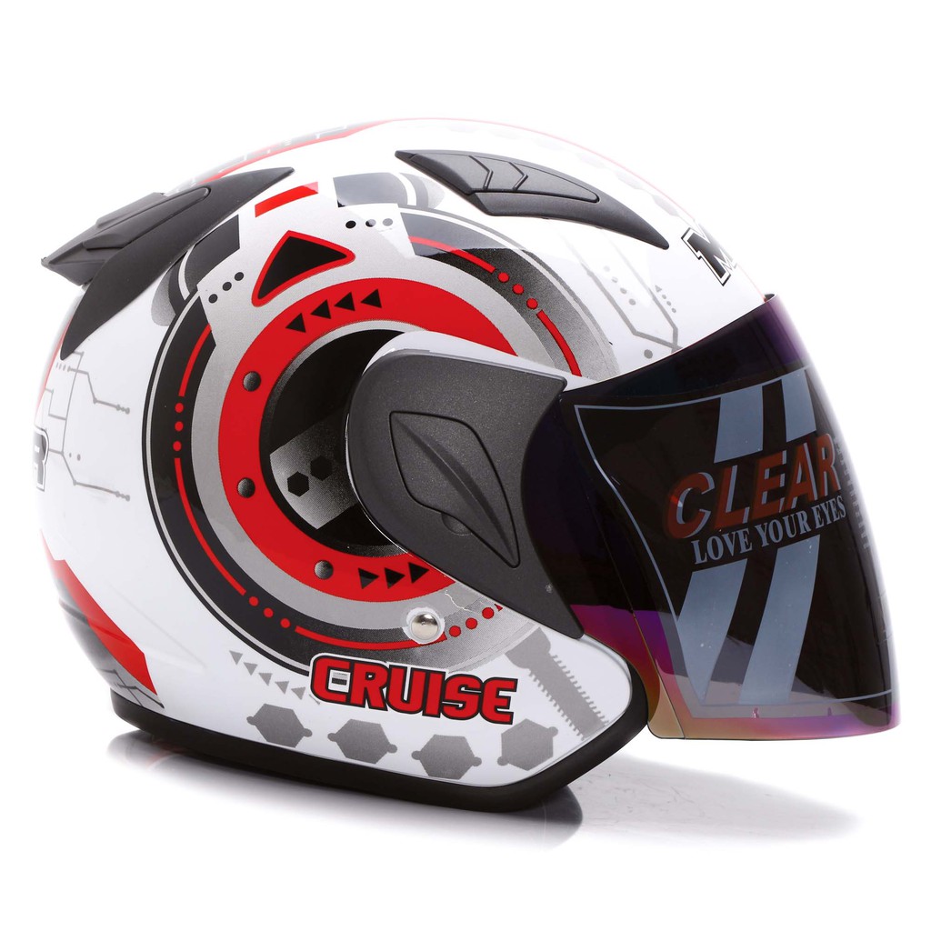 [COUPLE HELM DEWASA] MSR Helmet Javelin - Cruise - Hitam Merah + Putih Merah