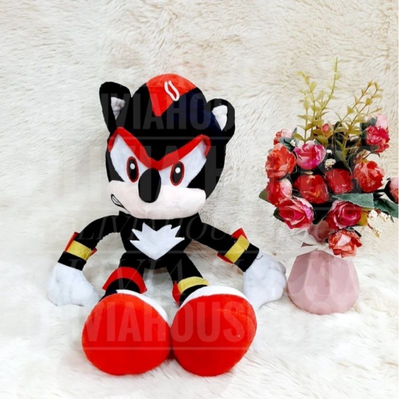 Boneka Shadow Sonic Jumbo Import Boneka Sonic Hitam Jumbo Boneka Sonic Shadow