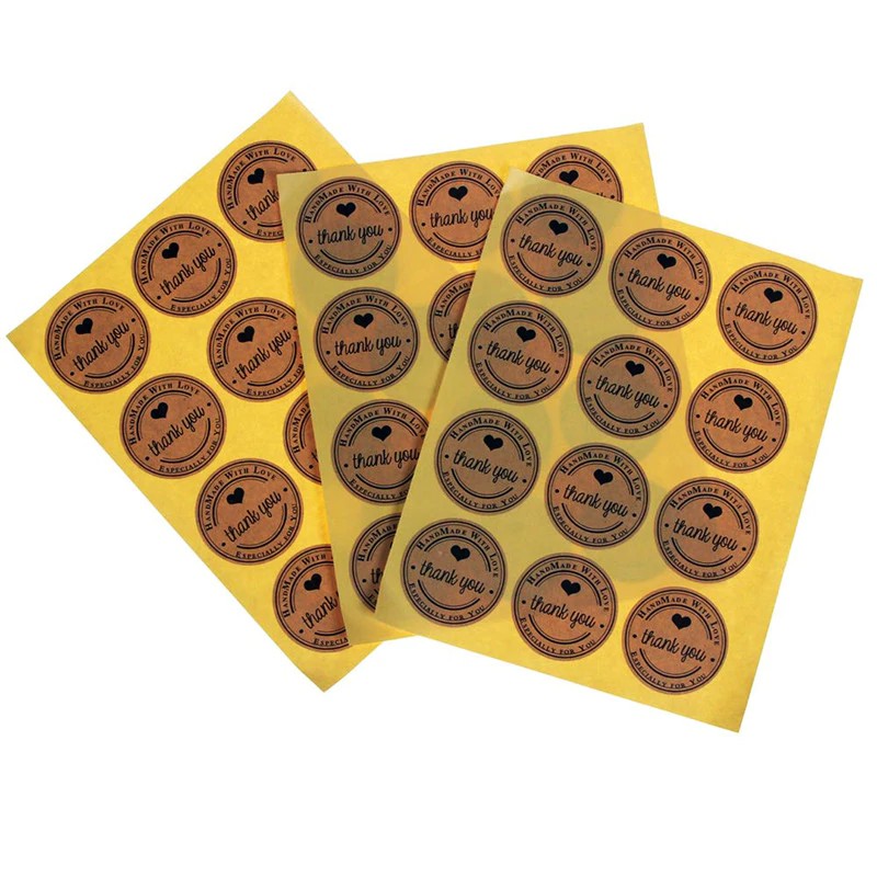 

INDORETAIL | 60 Pcs Hot Sale Kraft Seal Label Stiker DIY Kerajinan Bungkus Hadiah Buatan Tangan