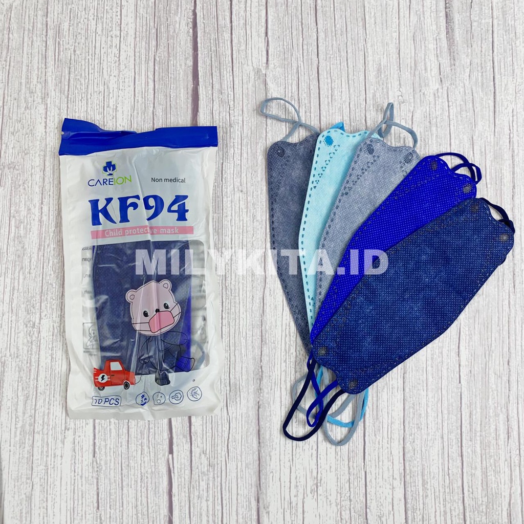 Masker Anak KF94 Careion Gradasi Mix Isi 10 4 Lapis Kids Polos