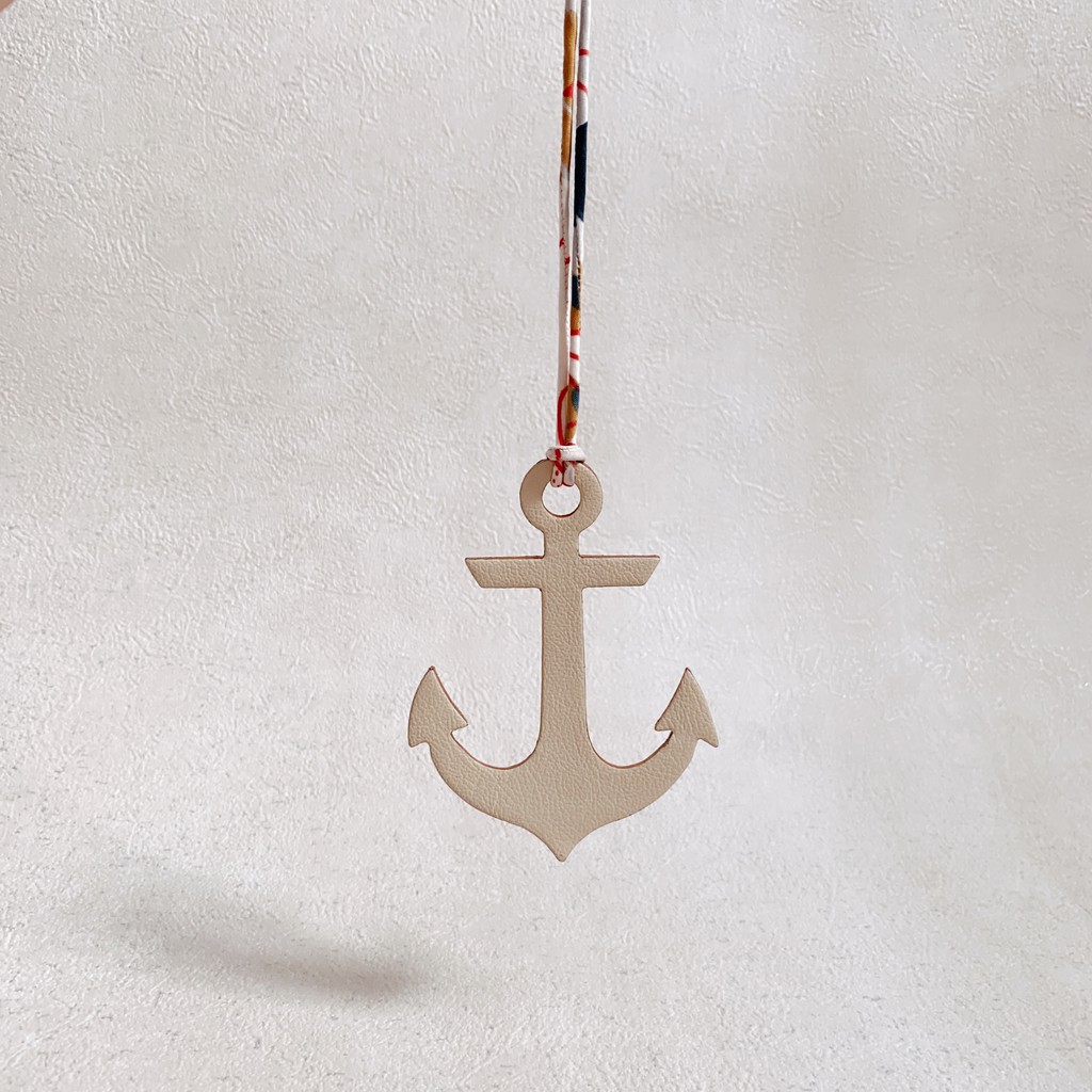 Anchor Leather Bag Charm