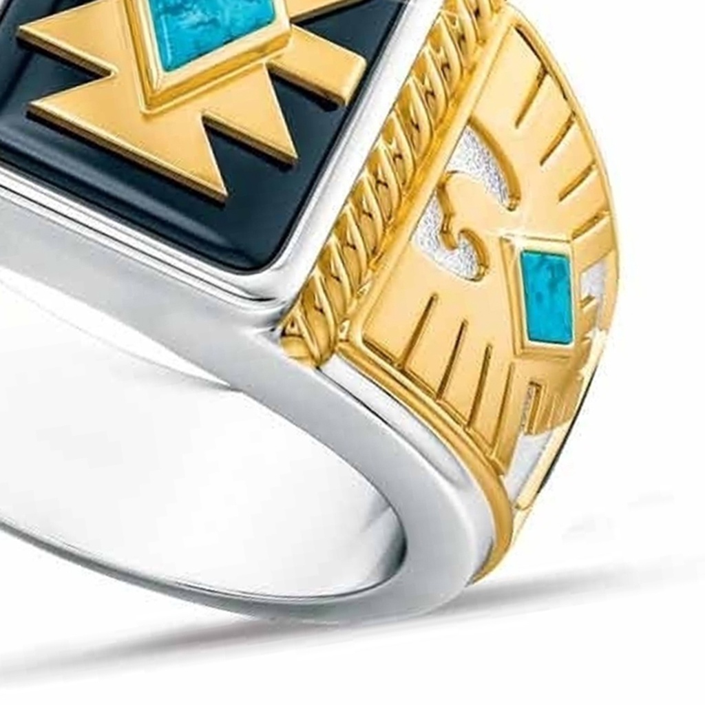 Hu Hu Hu Hu Hu Alat Bantu Pasang Kacamata♡ Cincin Knuckle Desain Ukiran Elang Warna Emas Gaya Antik Untuk Harian