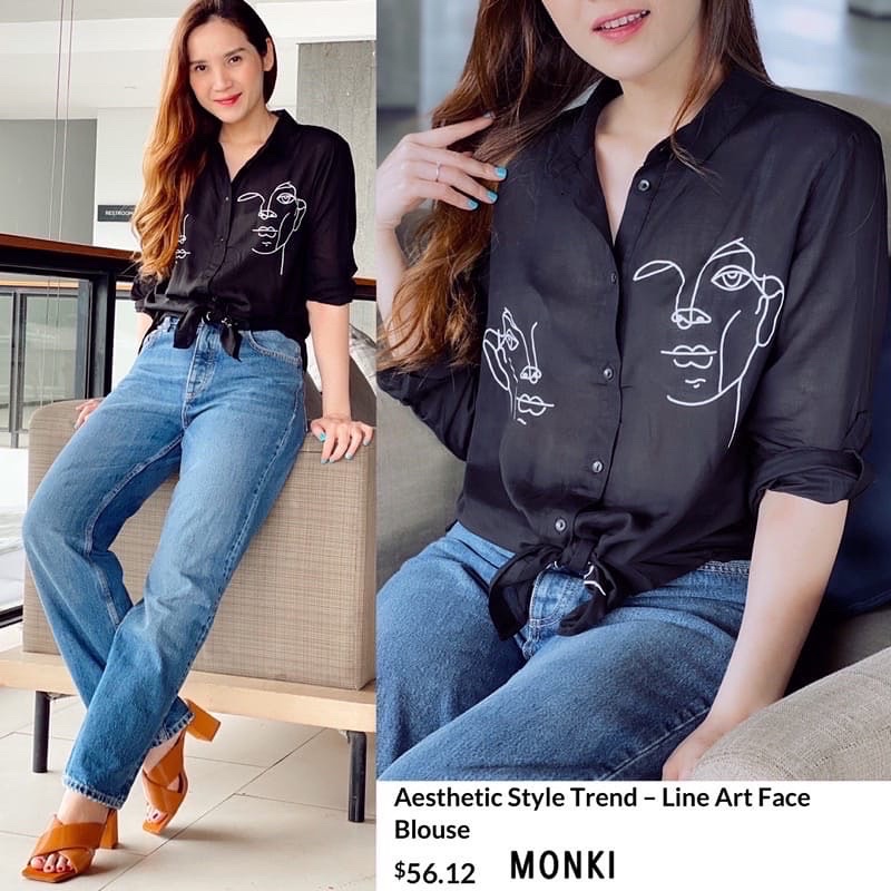 Art Face Blouse Brand Monki Original
