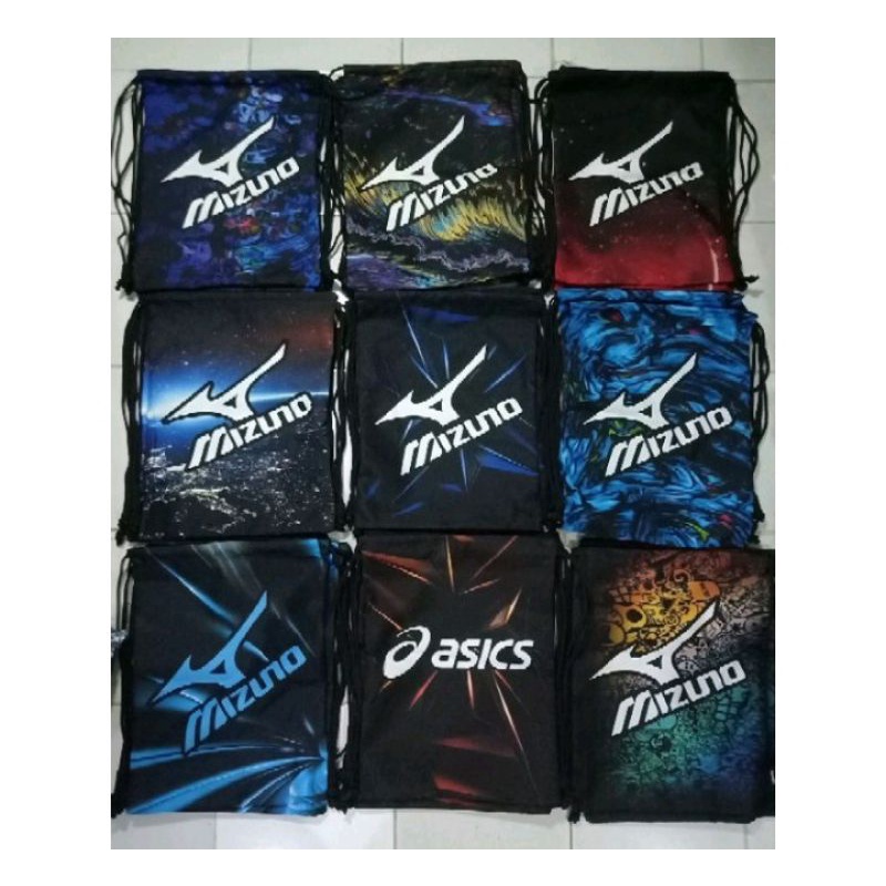 tas serut olahraga//tas gymsack Mizuno, asics