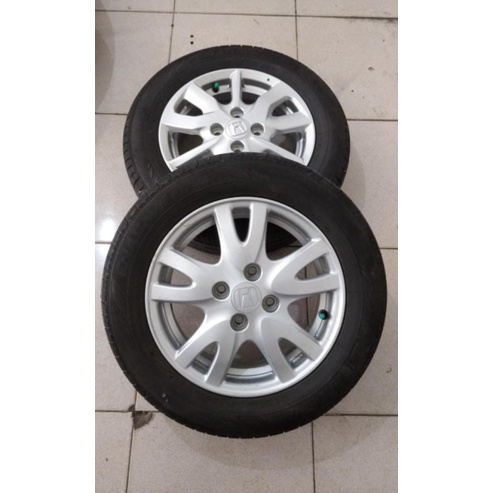 velg mobil second copotan untuk mobil brio r14 plus ban dunlop r14 175 65