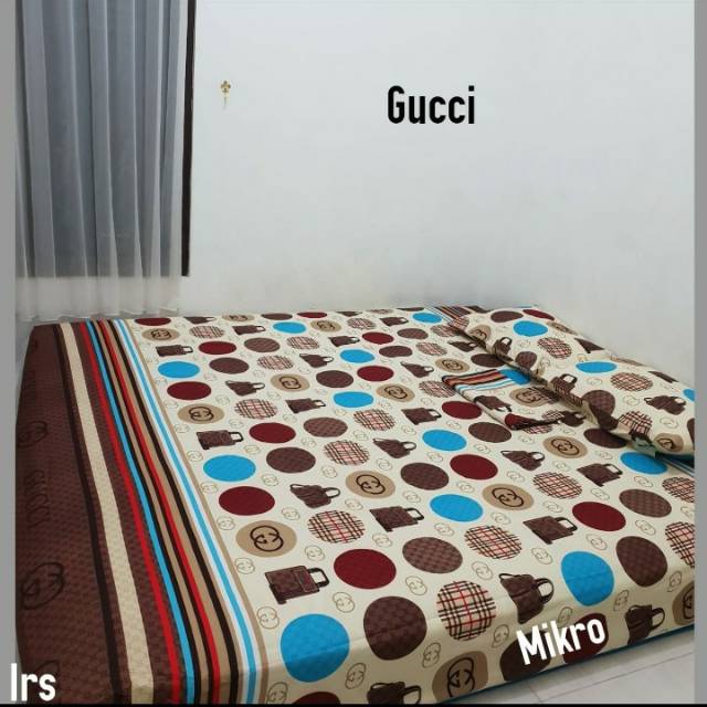 Sprei gucci, round, gucci coklat
