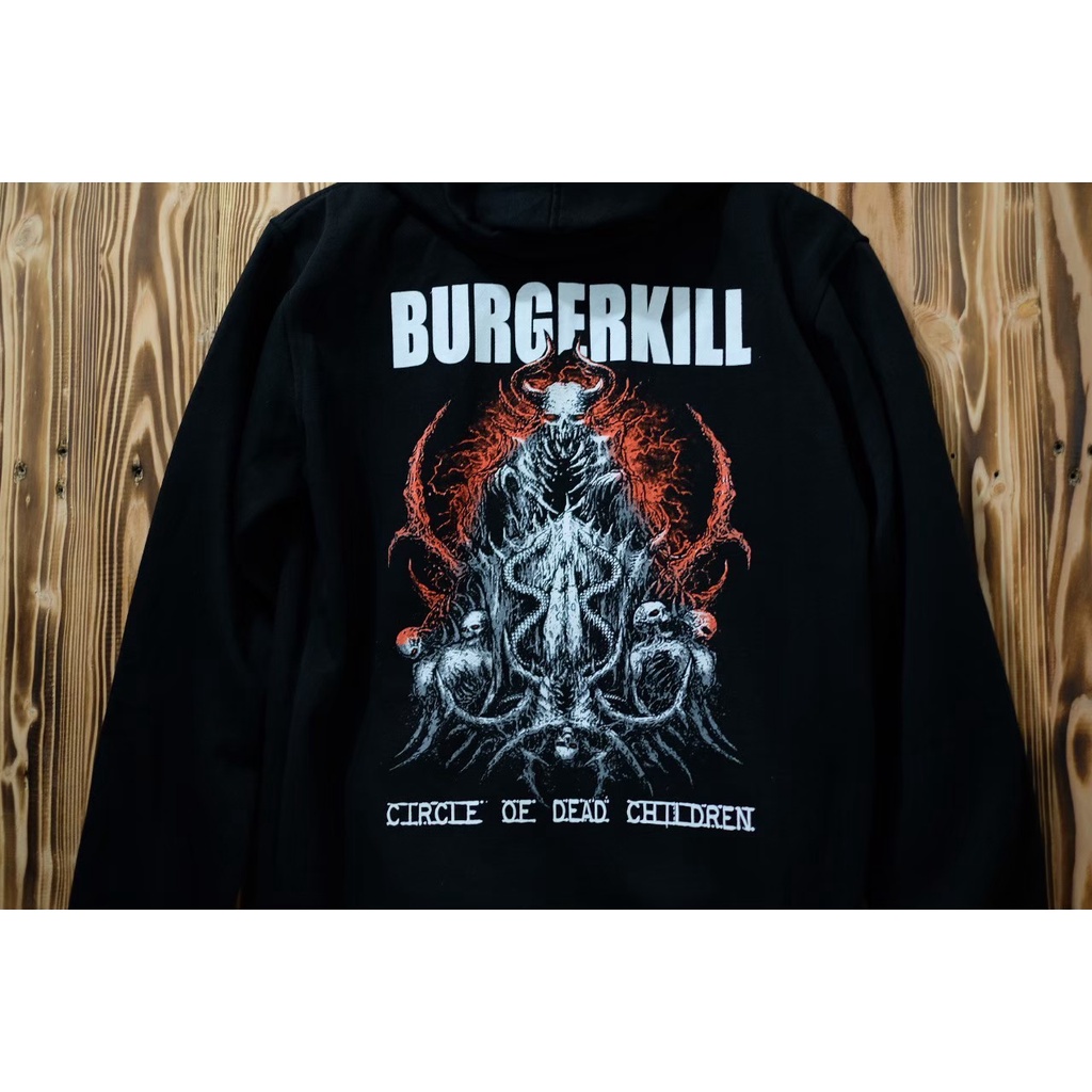 Sweater Hoodie Burgerkill Bahan Cutton Fleece Tebal