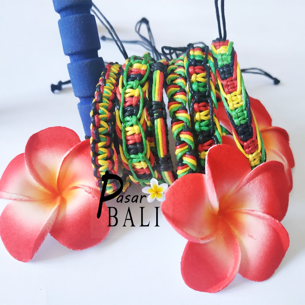 Gelang Tali Unik Warna Rasta Ecer