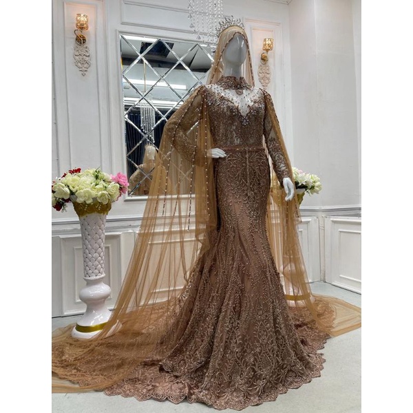 kebaya pengantin slim/ duyung full Payet/