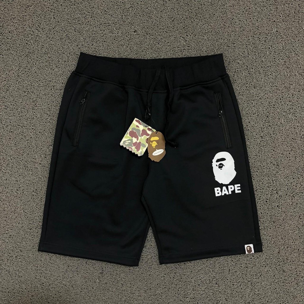 CELANA PENDEK SHORTPANTS A BATHING APE HEAD OF APE BLACK
